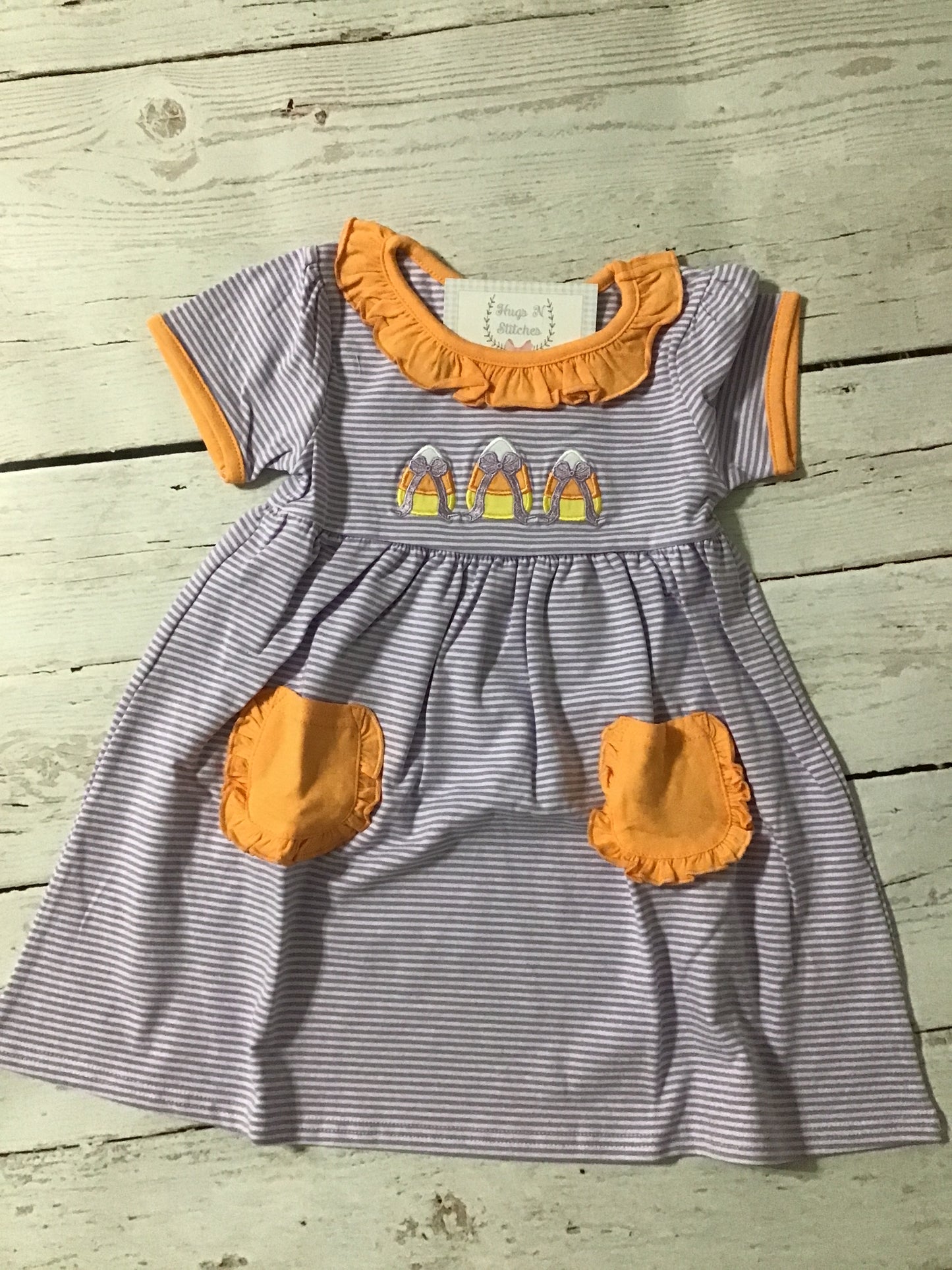 Purple Stripe Candy Corn Dress