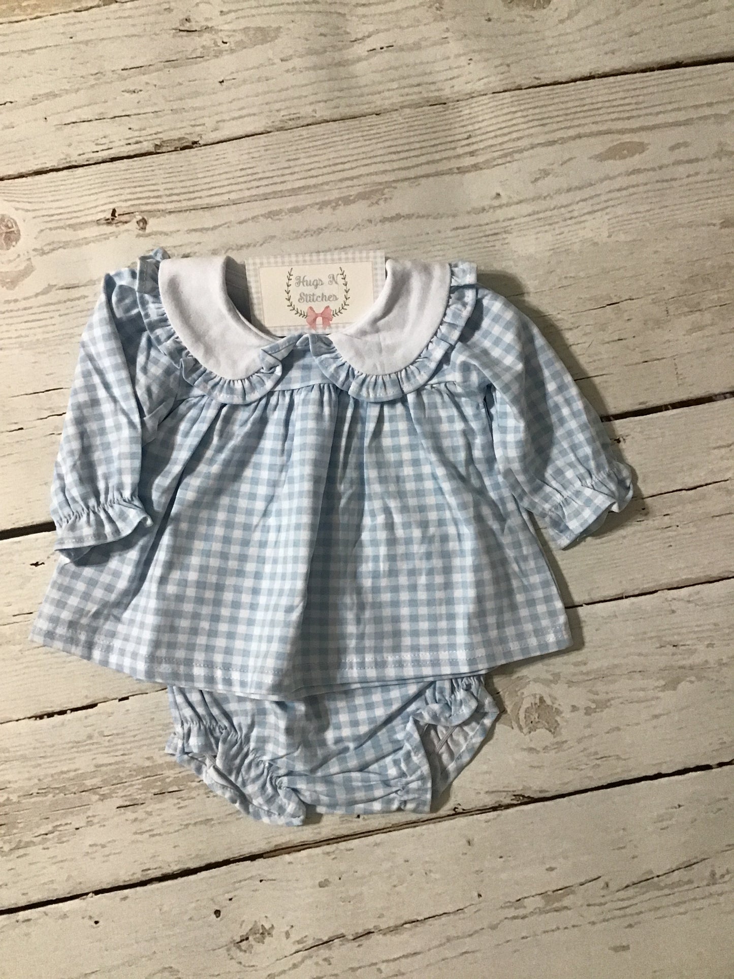 Blue Check Bloomer Set