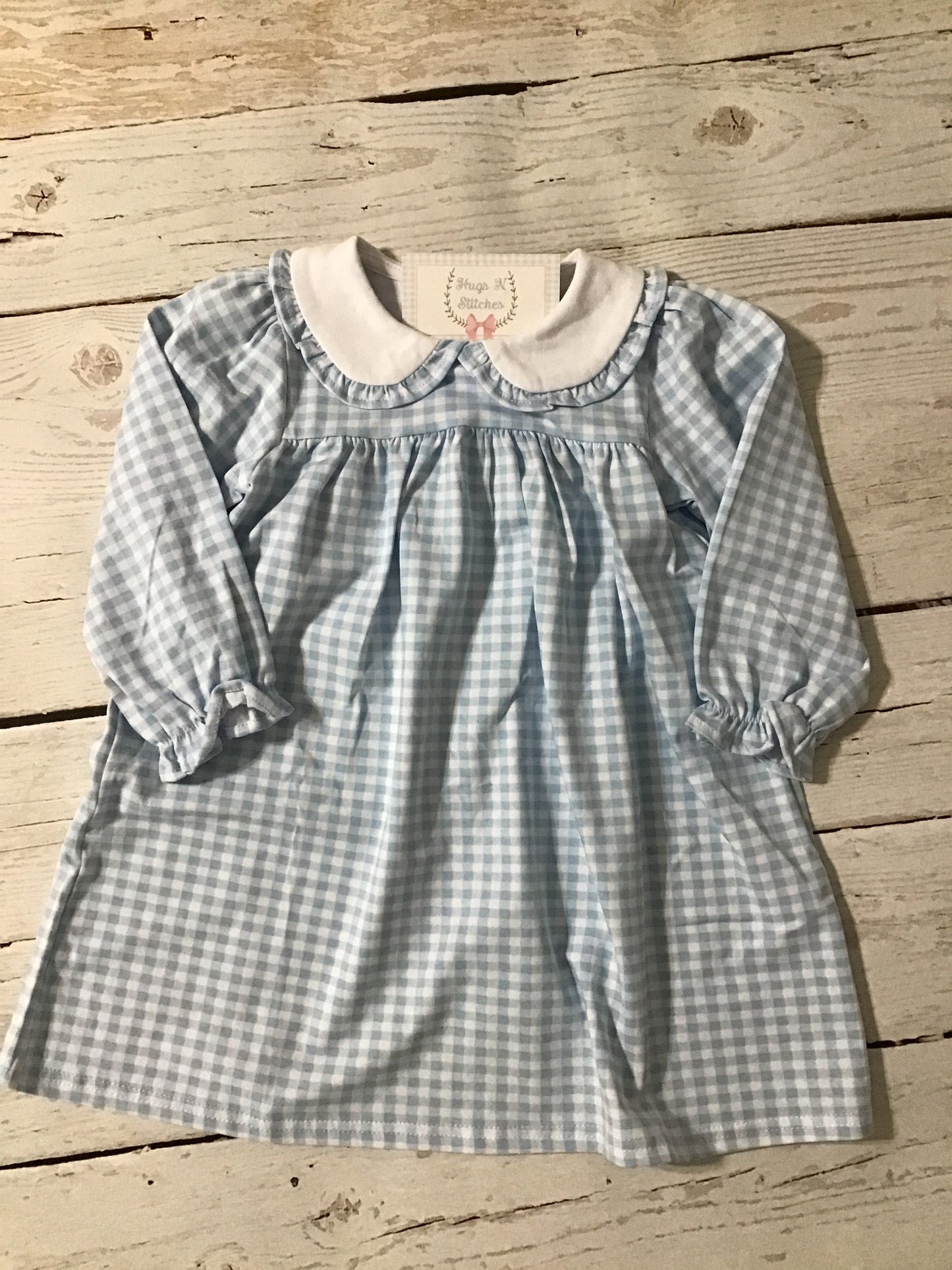 Blue Check Collar Dress