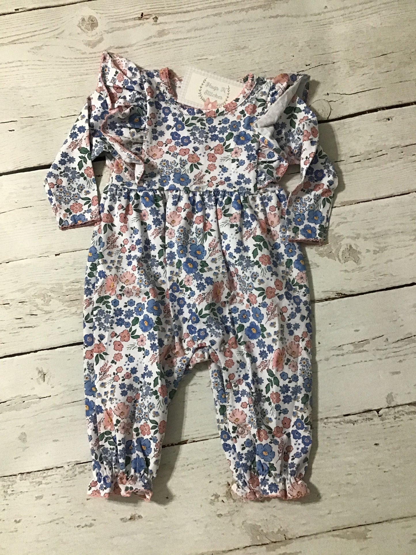 Blue Floral Romper