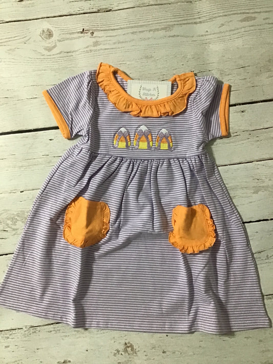 Purple Stripe Candy Corn Dress