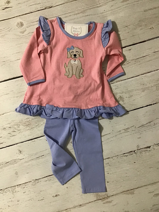 Puppy Applique pant set
