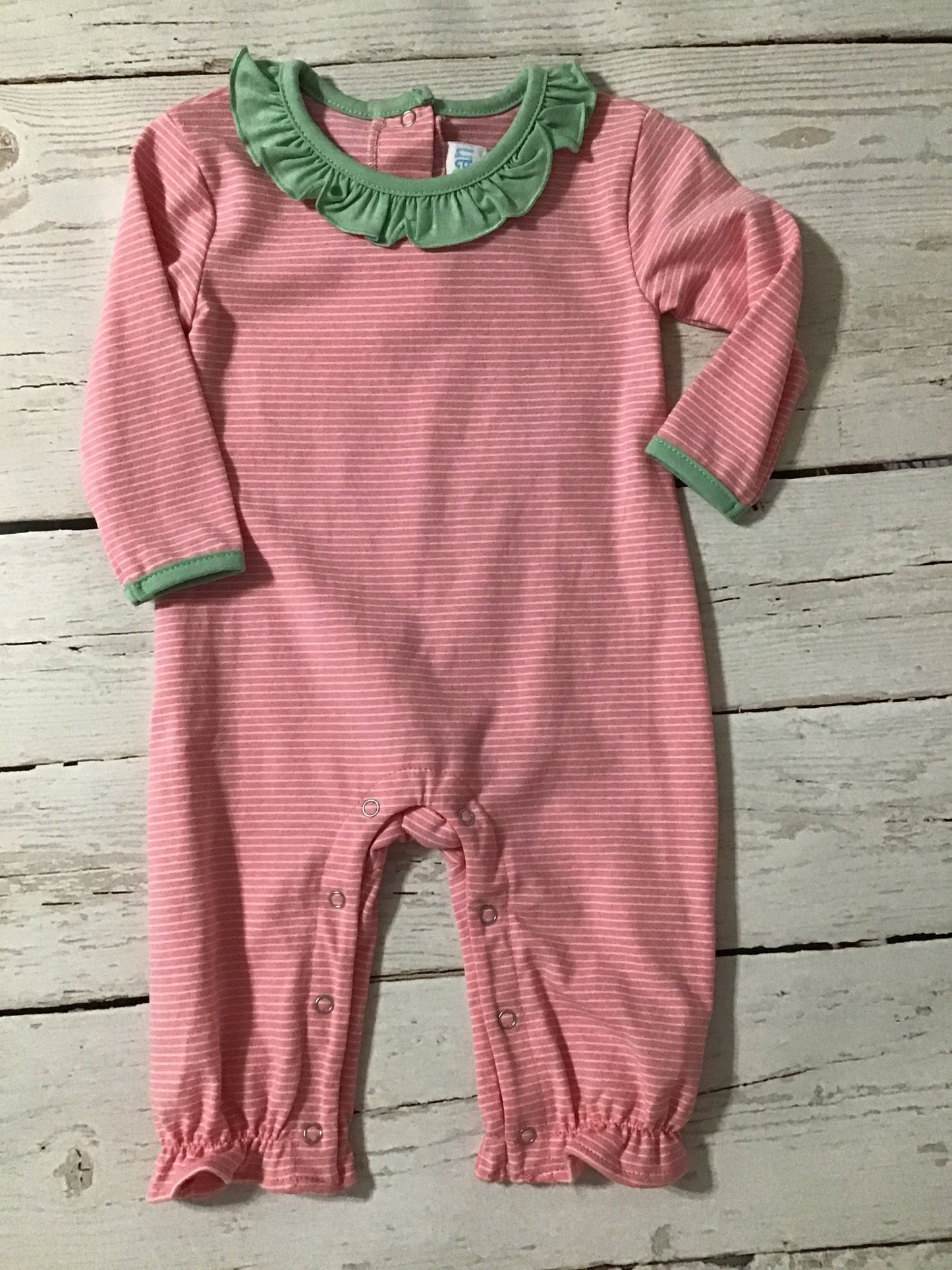 Rose Pink Stripe Romper