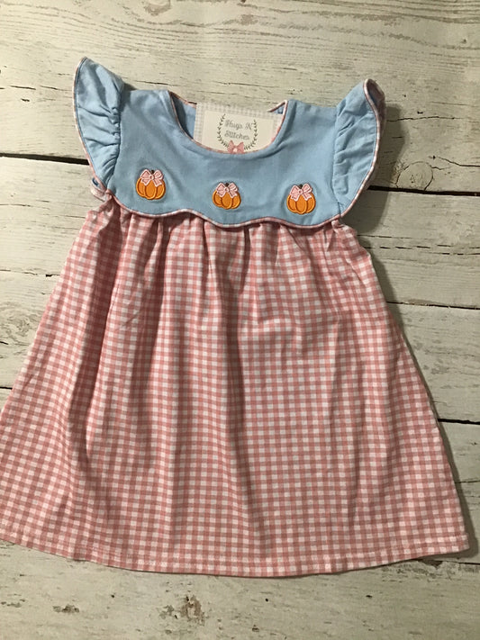 Pink Gingham Pumpkin Dress