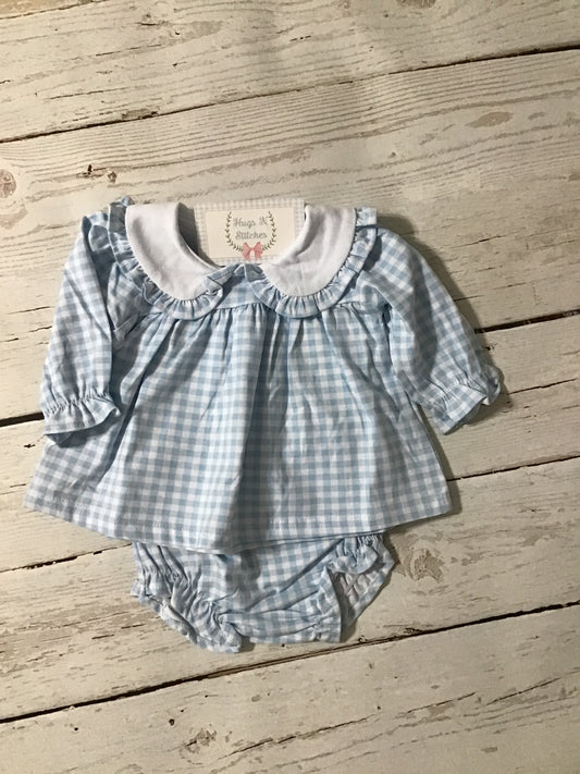 Blue Check Bloomer Set