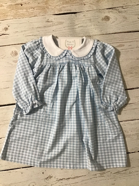 Blue Check Collar Dress