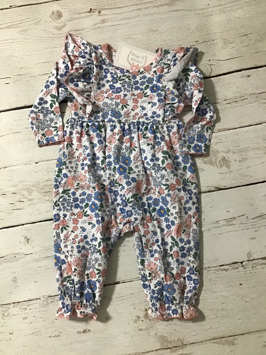 Blue Floral Romper