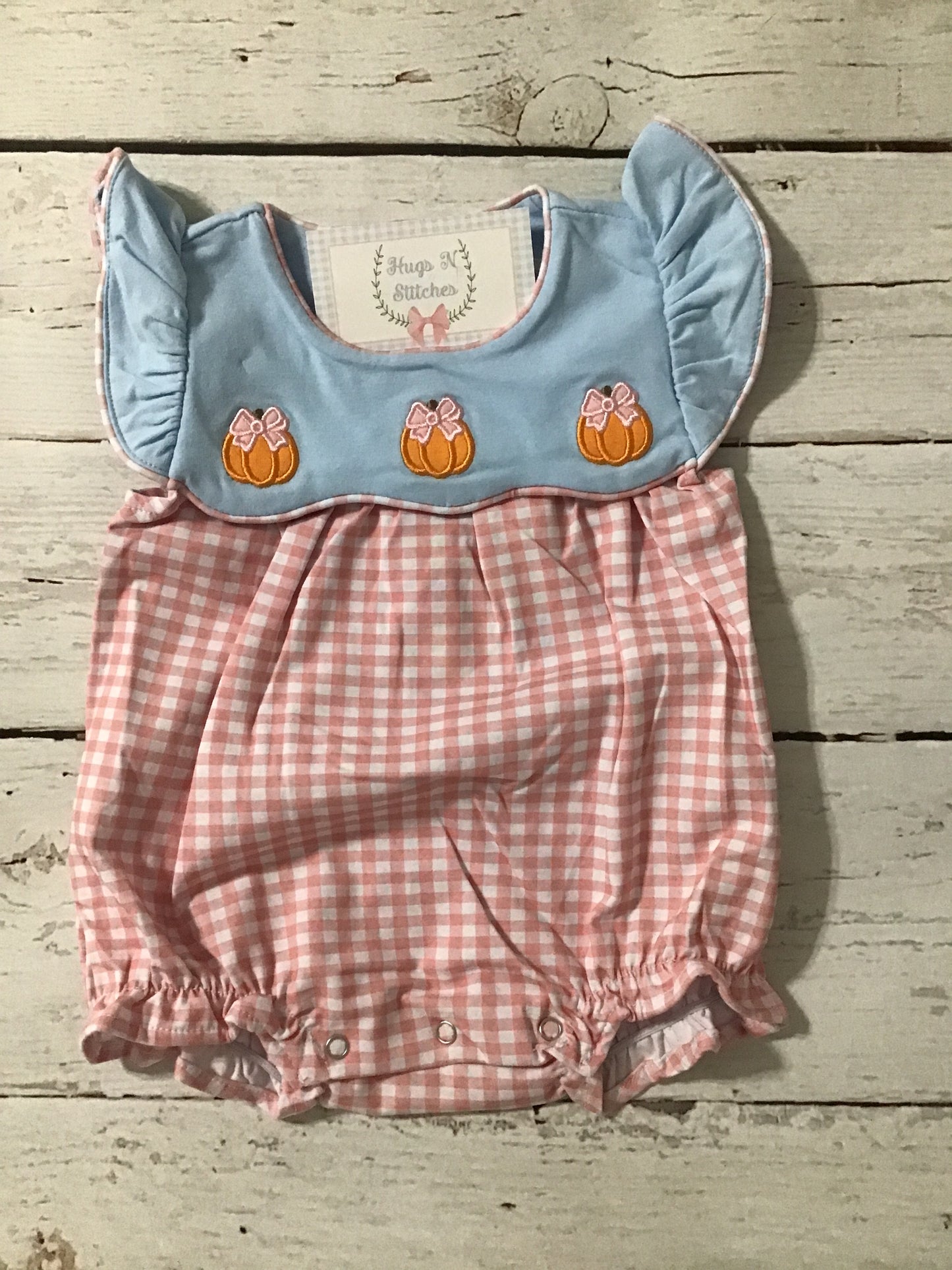 Pink Gingham Pumpkin Bubble