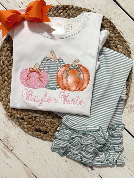 Pumpkin Trio shirt with Leggings