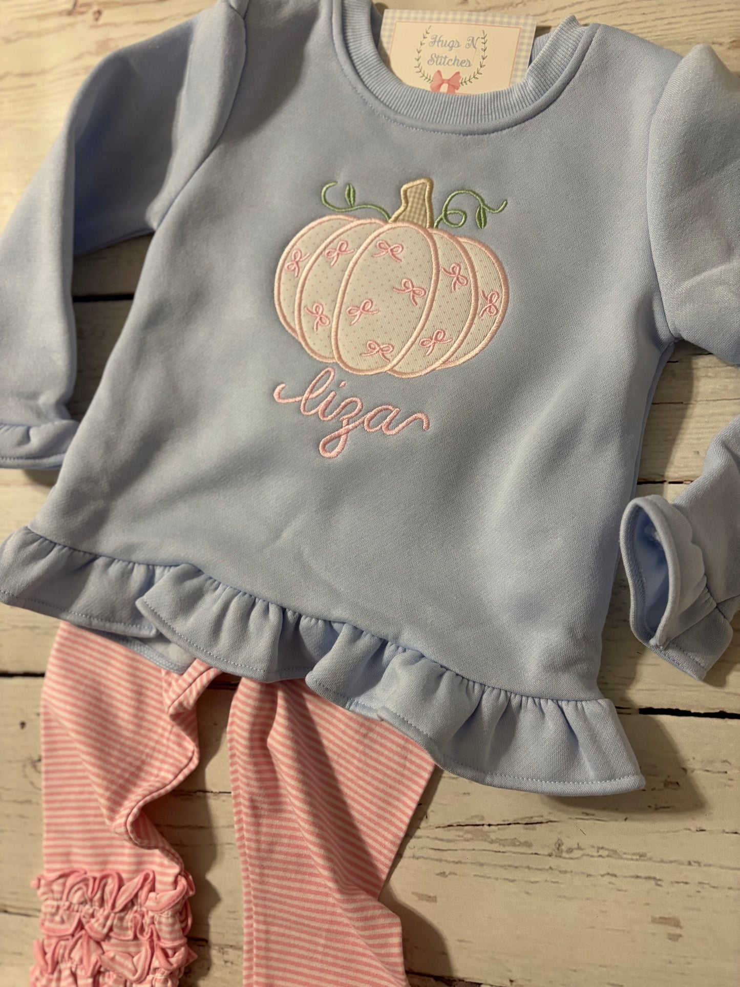 Pumpkin Bow Ruffle Sweatshirt